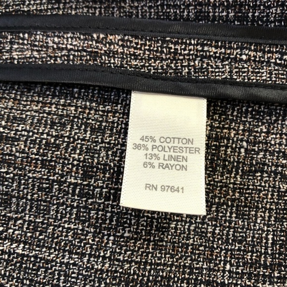 J Jill lightweight jacket unlined cotton linen blend swing brown black buttons - Picture 9 of 11